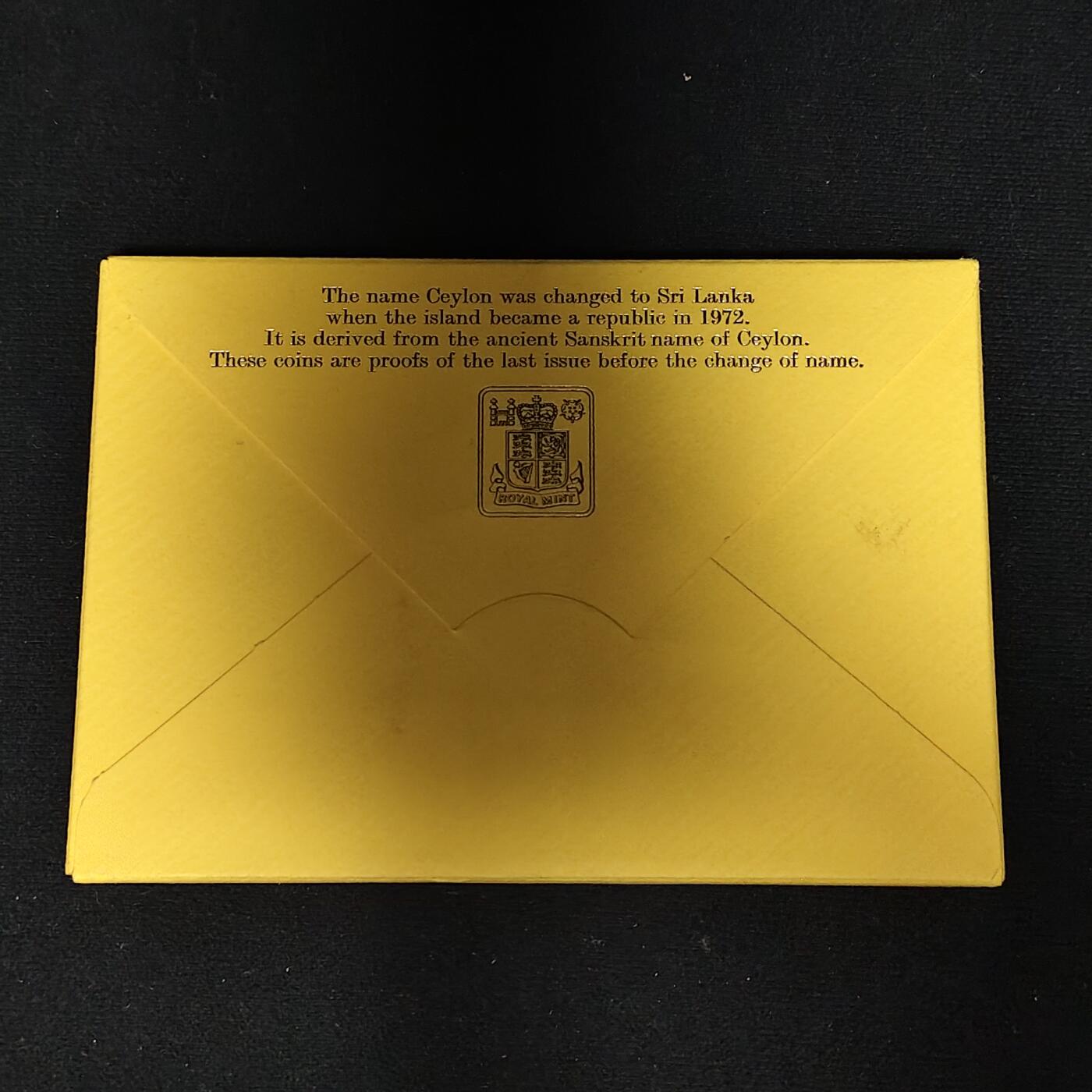 【全场包邮】纯粹捡漏拍485场（免费代拍第22场） 锡兰1971年官方发行皇家厂经典信封装精制套币-盒证全-PS4