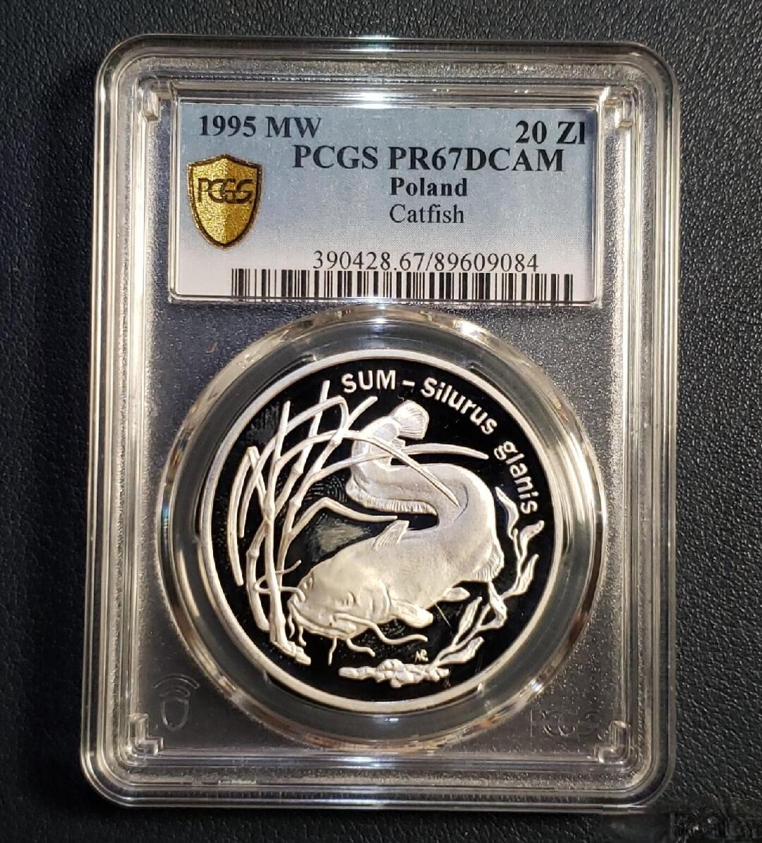 1995年波兰动物～欧洲鲶鱼20兹罗提精制银币