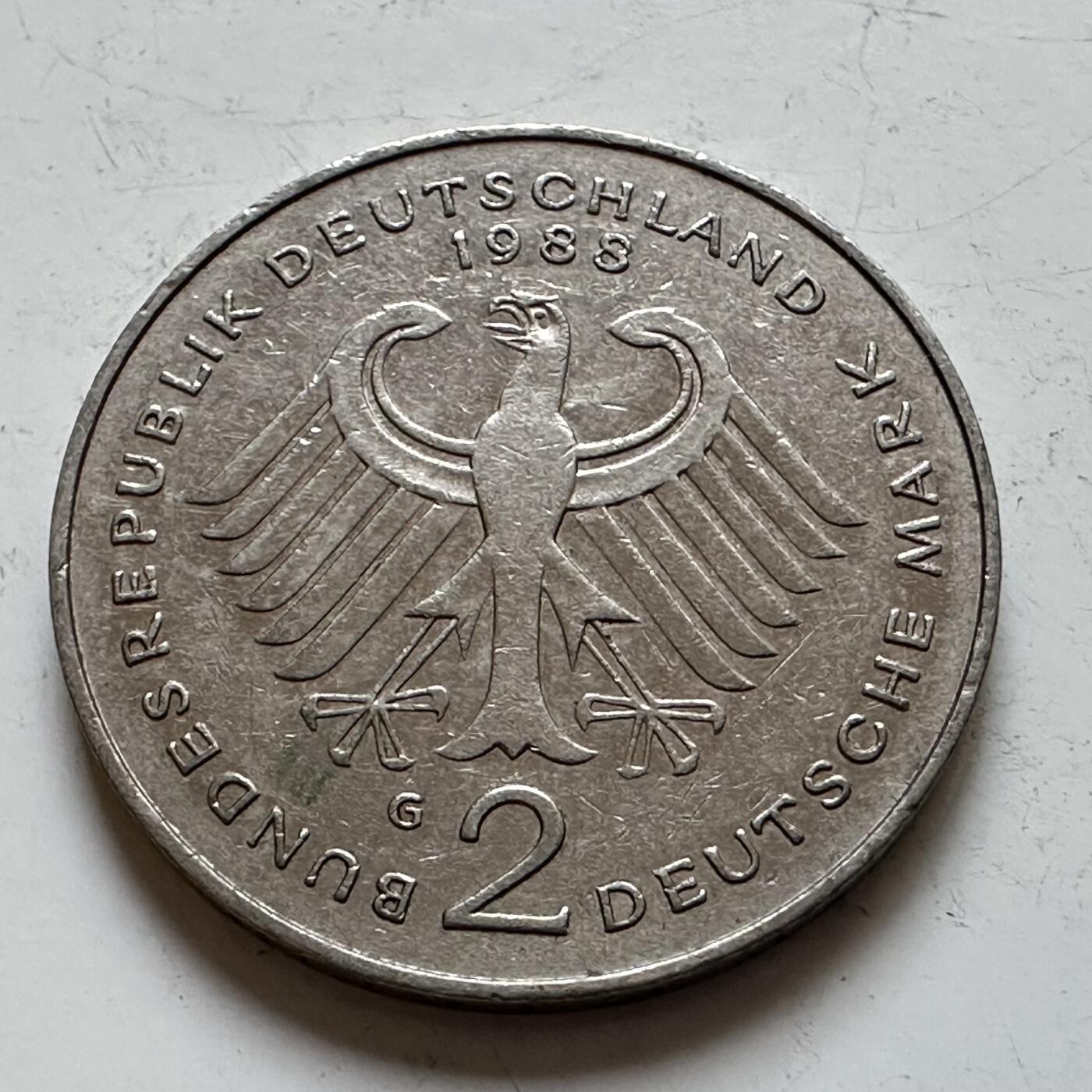 🌹外币初藏🌹🐯2025年第140场  每周二四六晚8️⃣点 接代拍 德国1988年G版 2马克 舒马赫