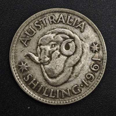 【淘币小摊】实时拍第八百二十五拍   散币场   满百包邮可预留二周 每周一统一发货   - 澳大利亚1961年伊丽莎白二世一先令银币