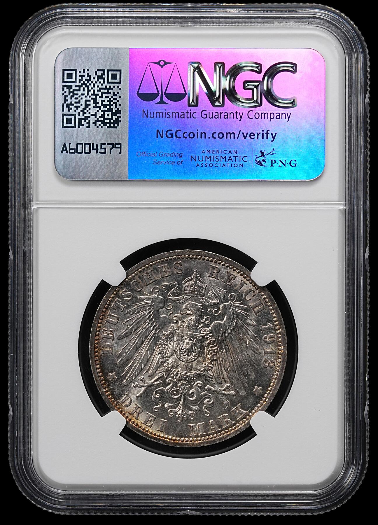 修遠堂世界钱币第九十七期 NGC MS63 1913年普鲁士威廉二世登基25周年纪念3马克银币