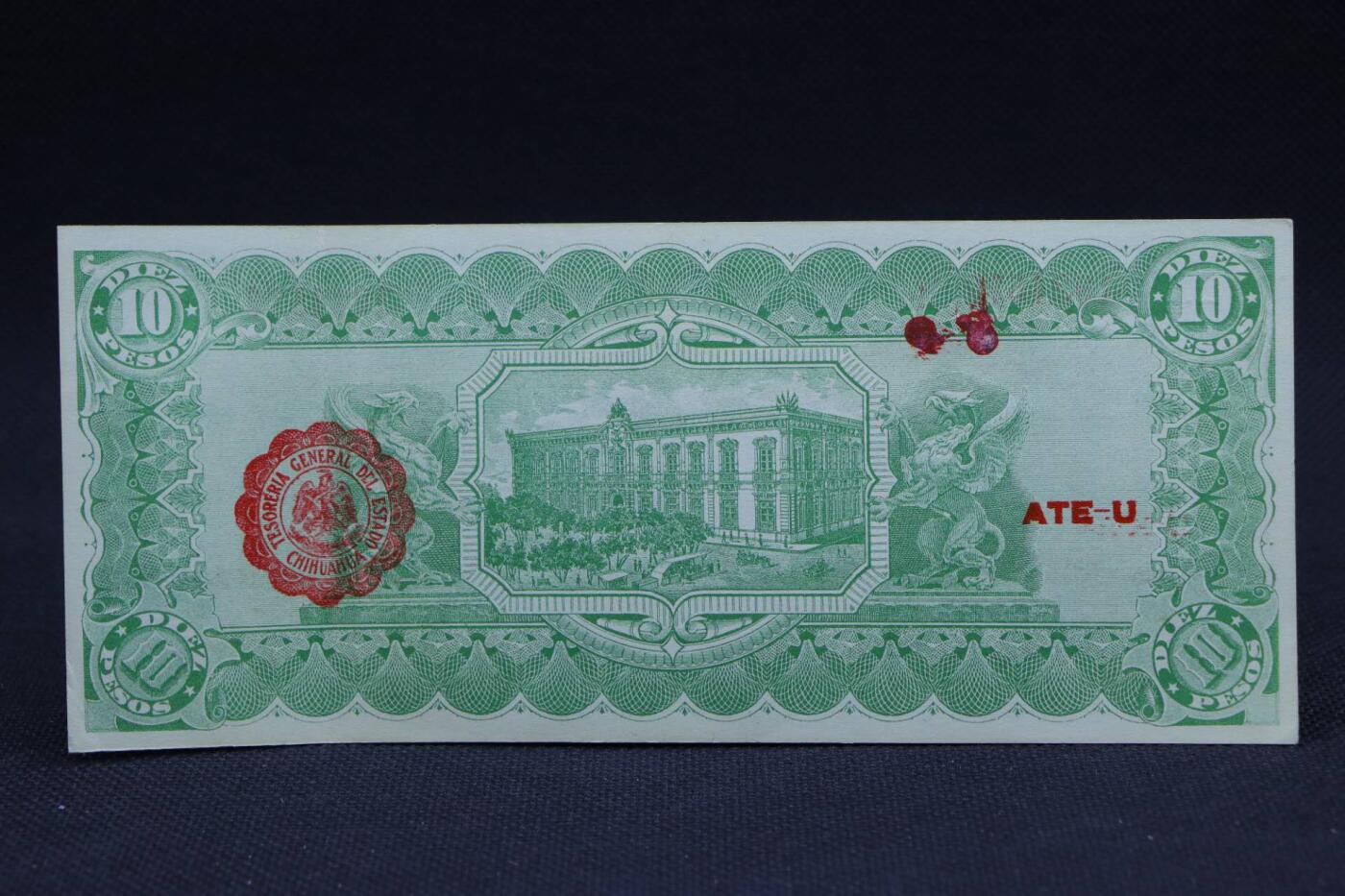 【淘币小摊】限时拍第八百二十八拍  纸币场  满百包邮可预留两周  周一统一发货   墨西哥1915年10比索纸币【有折】