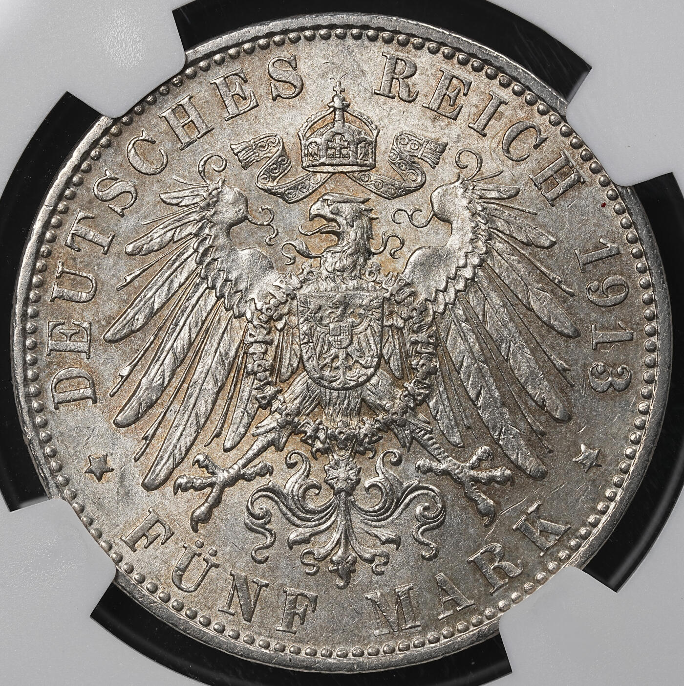 修遠堂世界钱币第九十七期 NGC MS62 1913年巴伐利亚5马克大银币