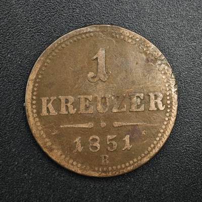 【淘币小摊】实时拍第八百二十五拍   散币场   满百包邮可预留二周 每周一统一发货   - 奥地利1851年1克鲁泽铜币