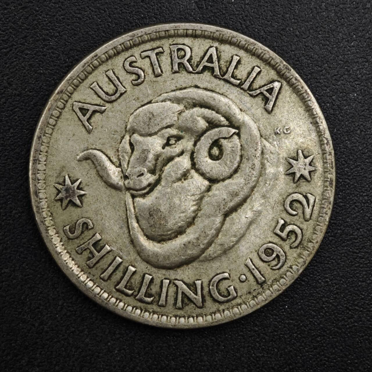 【淘币小摊】实时拍第八百二十五拍   散币场   满百包邮可预留二周 每周一统一发货   澳大利亚1952年乔治六世一先令银币