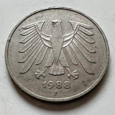 🌹外币初藏🌹🐯2025年第140场  每周二四六晚8️⃣点 接代拍 - 德国1988年F版5马克