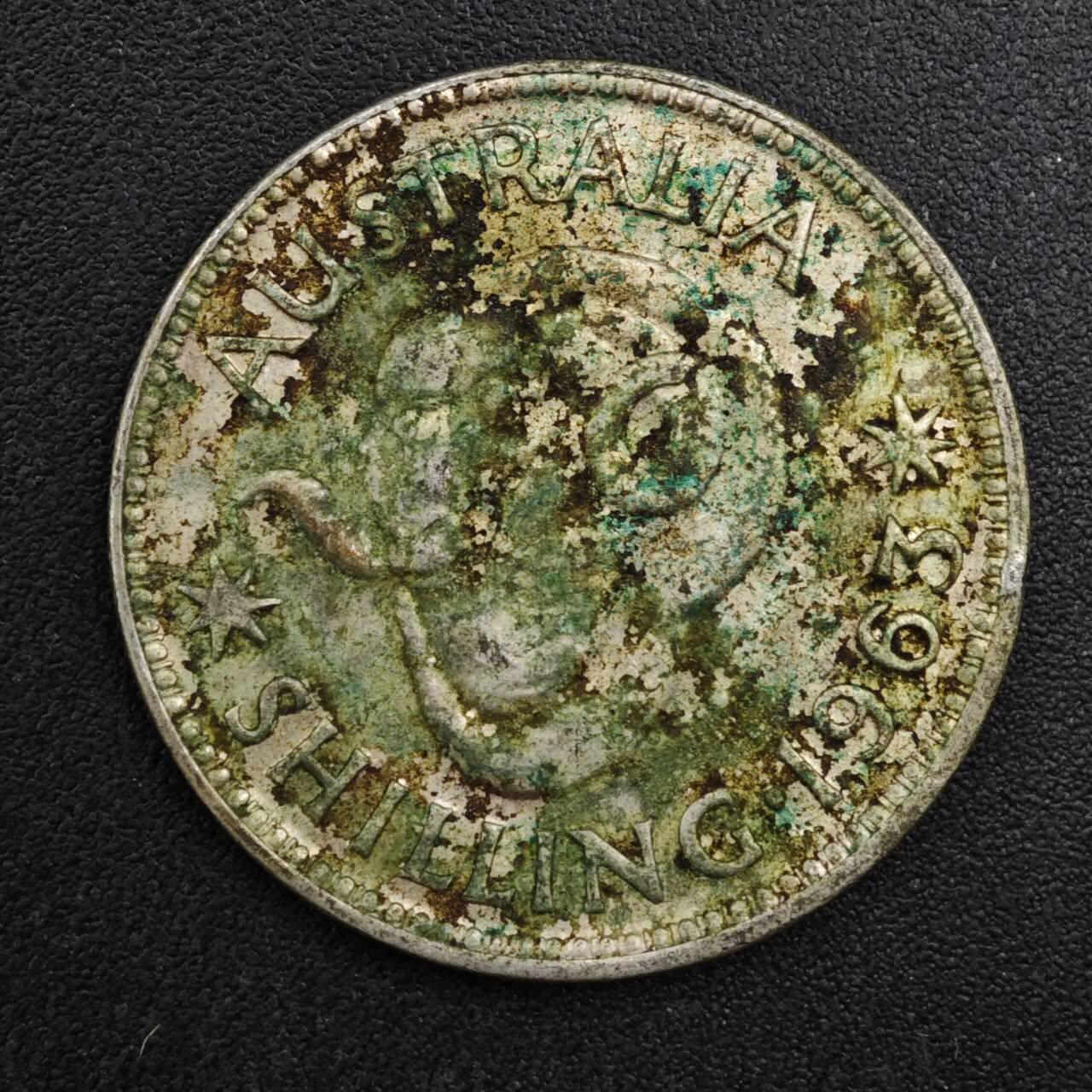 【淘币小摊】实时拍第八百二十五拍   散币场   满百包邮可预留二周 每周一统一发货   澳大利亚1963年伊丽莎白二世一先令银币