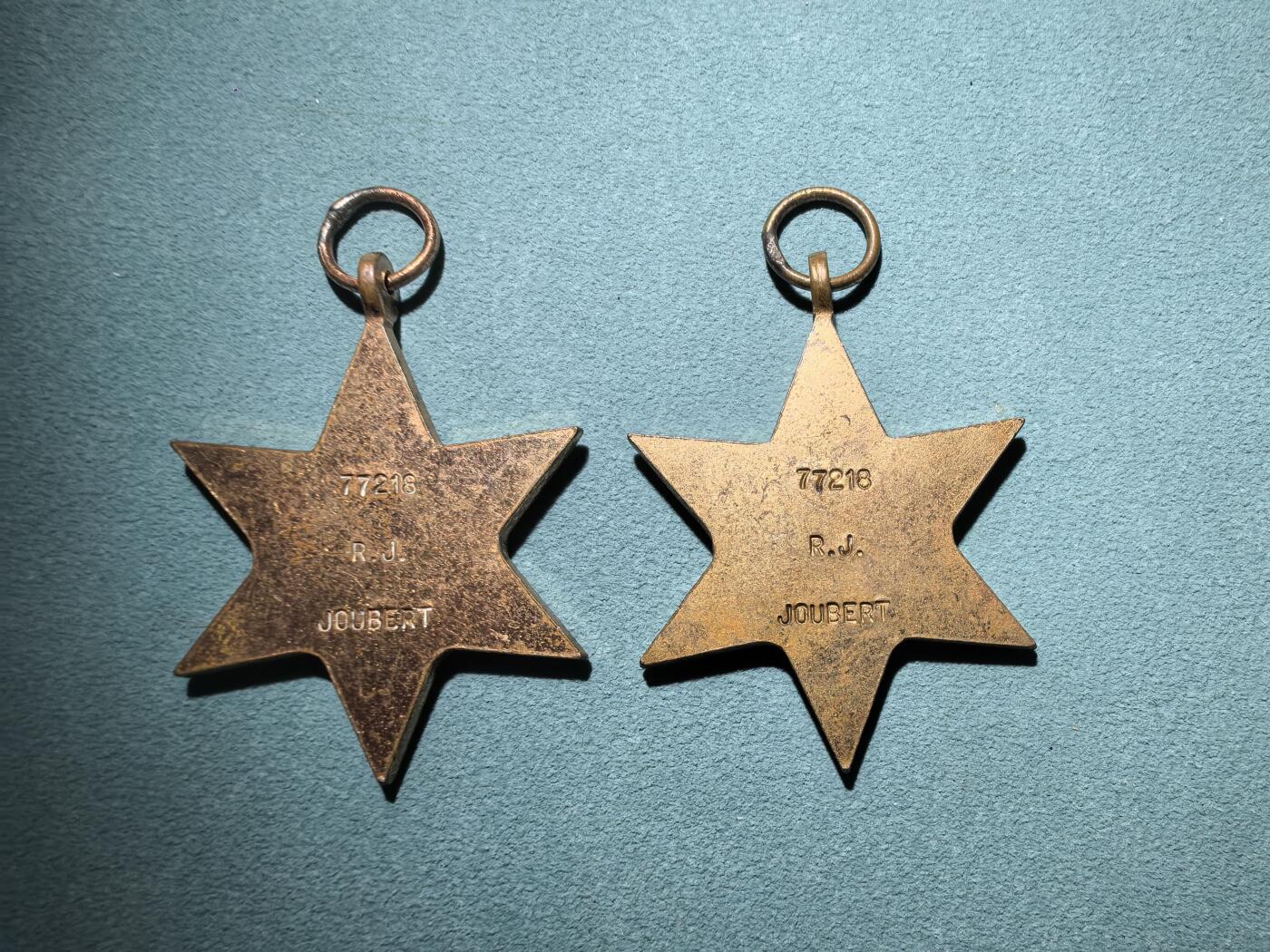 盛世勋华——号角文化勋章邮票专场拍卖第293期 英国授予一个人的二战之星和非洲之星 带刻名