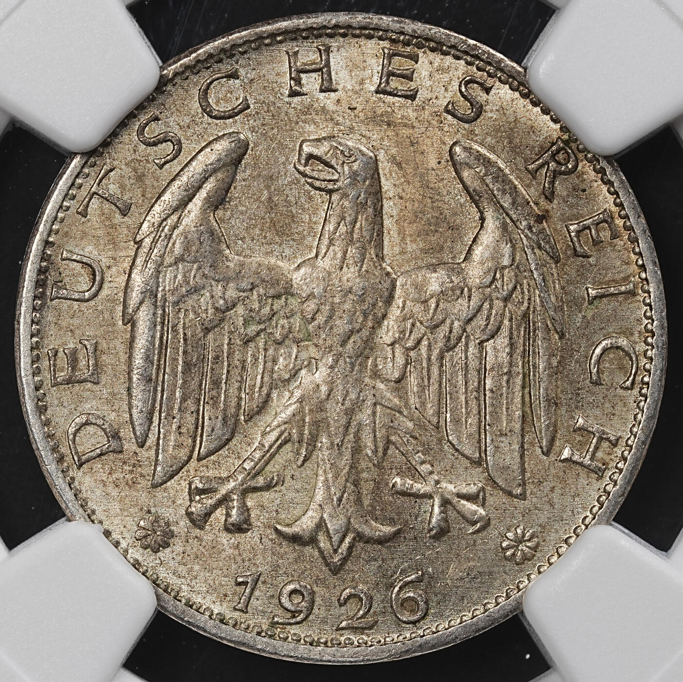 修遠堂世界钱币第九十七期 NGC MS63 1926年德国1马克银币 F厂铭