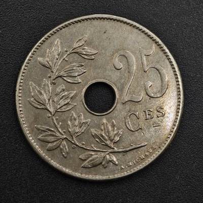 【淘币小摊】实时拍第八百二十五拍   散币场   满百包邮可预留二周 每周一统一发货   - 比利时1909年25分镍币
