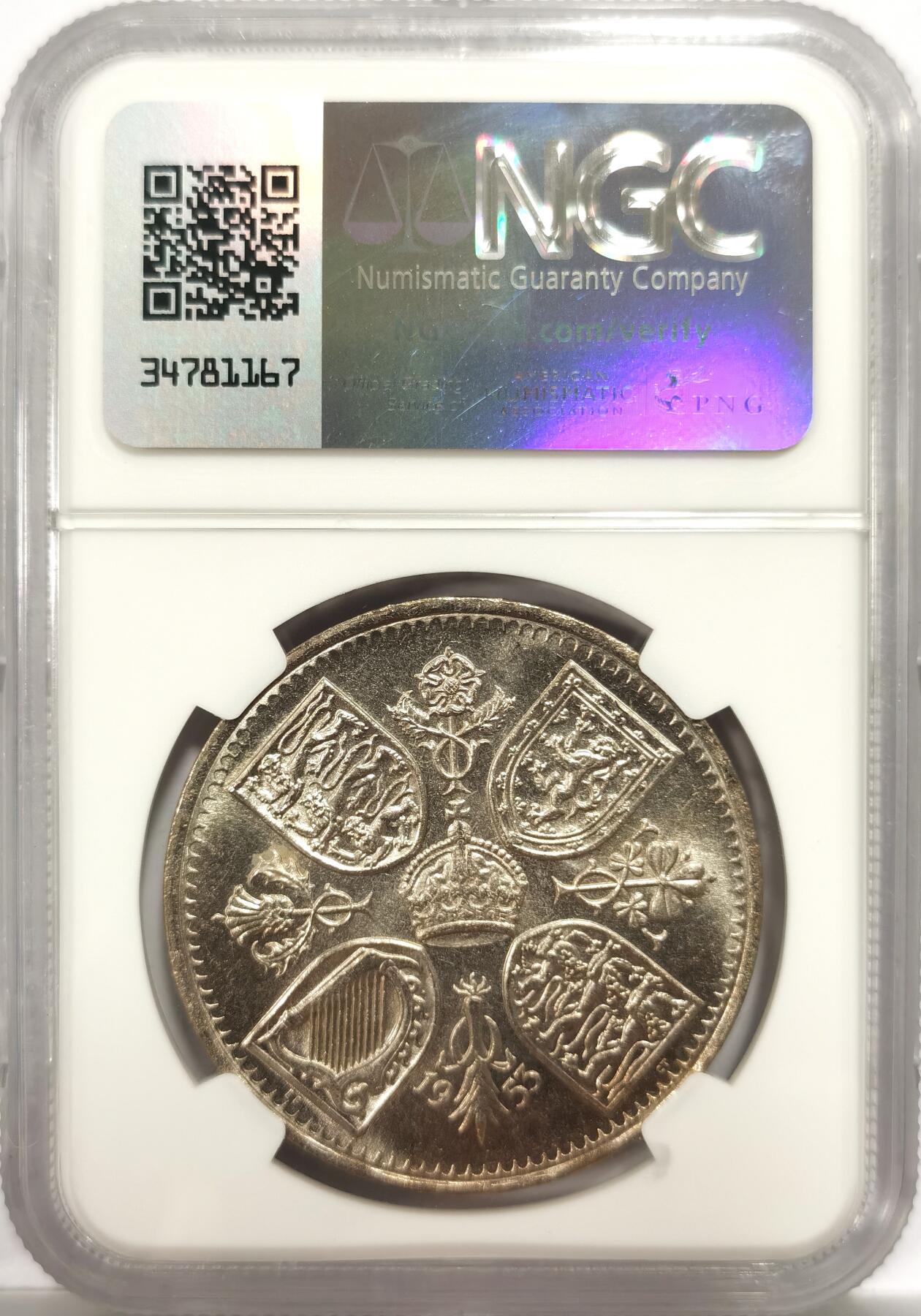 博洋堂世界钱币拍卖第151期（全场包邮） NGC MS65 英国1953年伊丽莎白二世登基纪念克朗