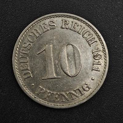 【淘币小摊】实时拍第八百二十五拍   散币场   满百包邮可预留二周 每周一统一发货   - 德国1911年10芬妮镍币