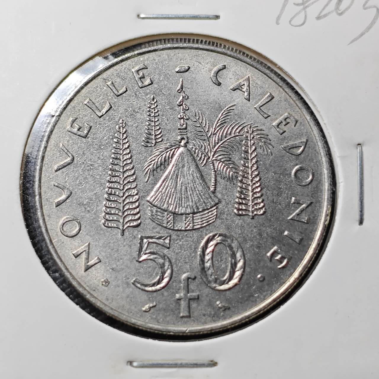 KK钱币收藏小铺 第378期  2月预留时间 周末发货  法属新喀里多尼亚50法郎