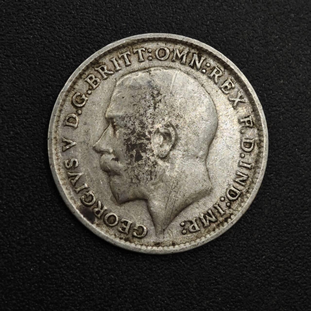 【淘币小摊】实时拍第八百二十五拍   散币场   满百包邮可预留二周 每周一统一发货   英国1912年乔治五世3便士银币