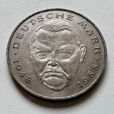 🌹外币初藏🌹🐯2025年第140场  每周二四六晚8️⃣点 接代拍 - 德国1989年F版 2马克 艾哈德