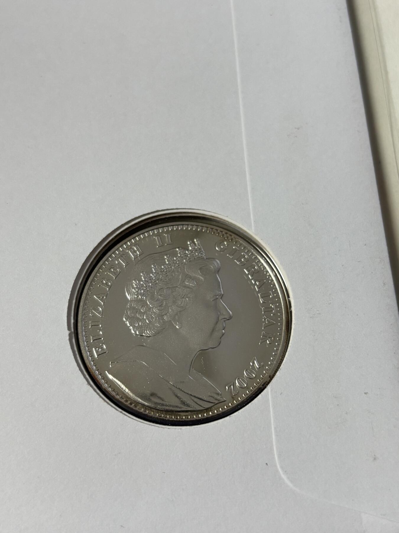 第185期拍卖 直布罗陀2002年《彼得·潘》小飞侠纪念银币首日封，925银，28.28克【银价378】