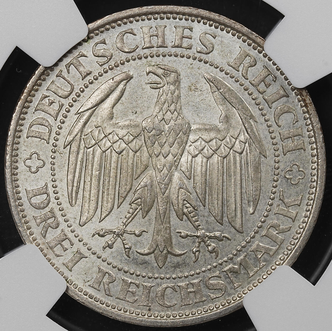 修遠堂世界钱币第九十七期 NGC MS62 1929年德国魏玛共和国-梅森建城千年纪念3马克银币