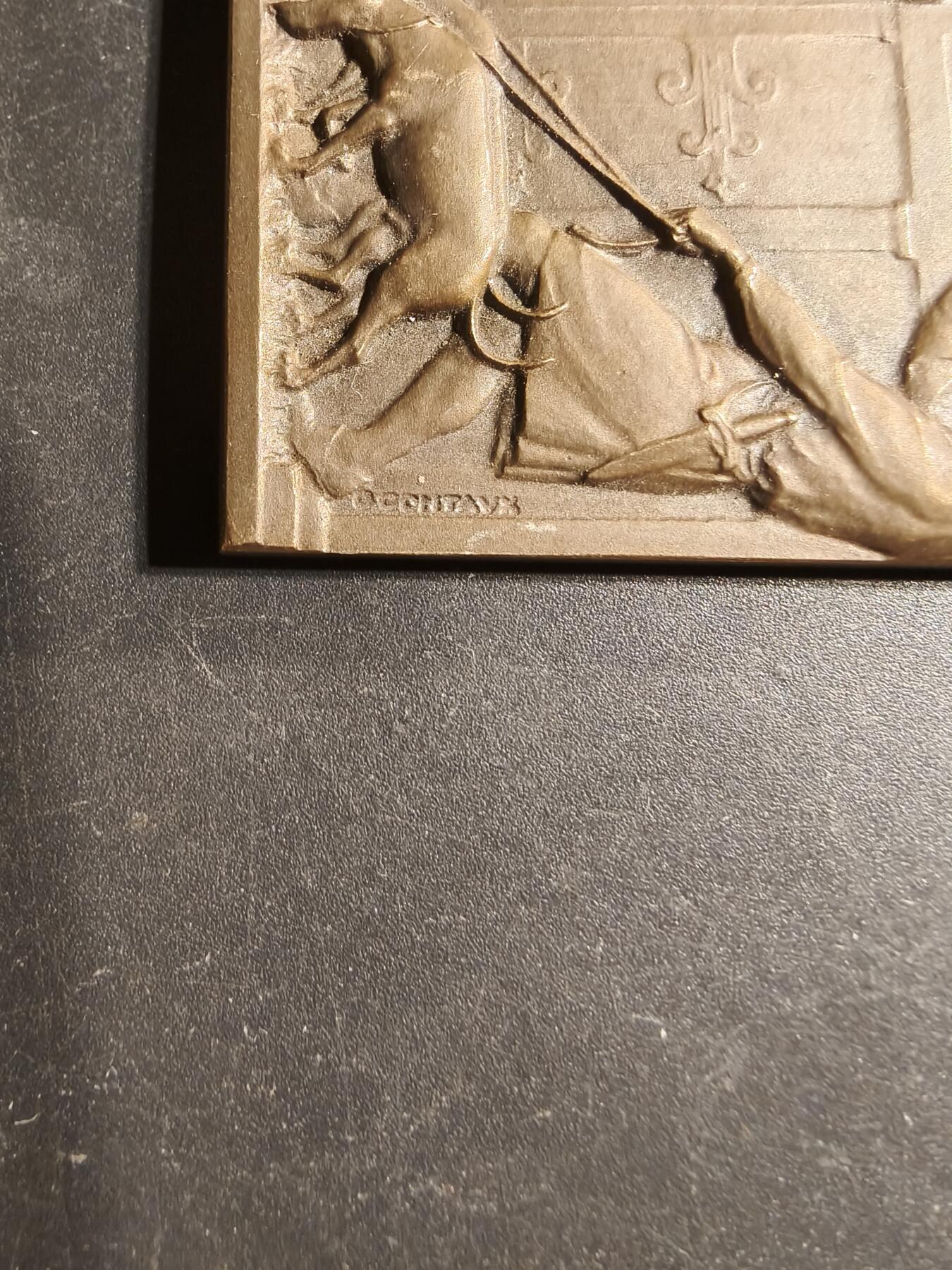 老王徽章第169期 法国中部地区宠物犬博览会一等奖方形大铜章    尺寸36×60mm.    重量62.6g