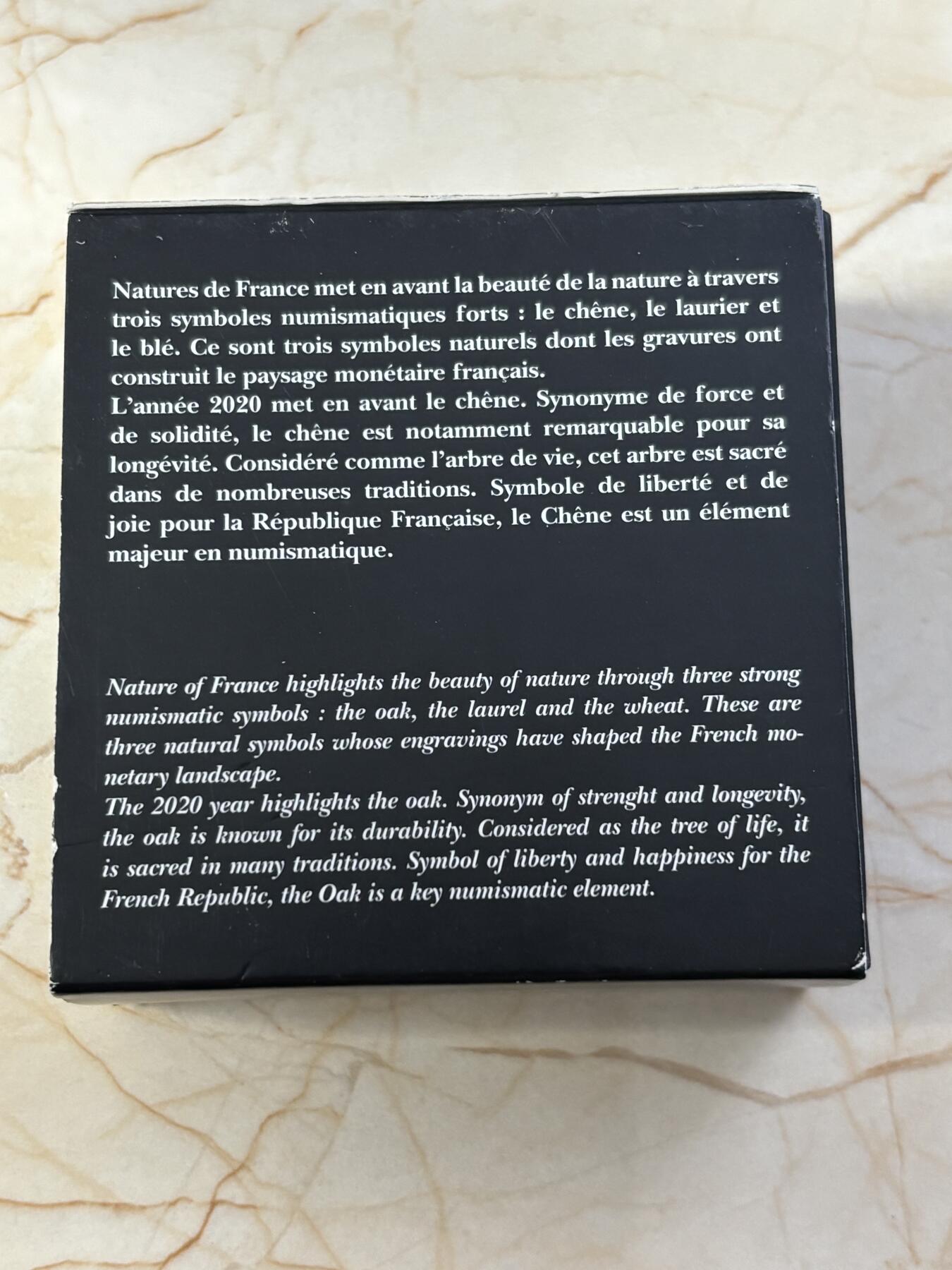 第184期拍卖 法国2020年自然法兰西橡树20欧精制纪念银币NGC-PF69原盒证书，900银，18克，发行10000枚