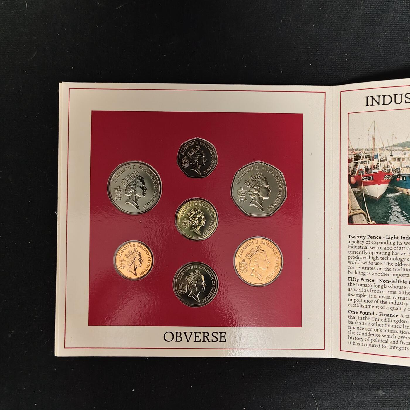 【全场包邮】纯粹捡漏拍485场（免费代拍第22场） 【少见】根西1986年皇家造币厂出品官方年度流通套币-量5000-MS3