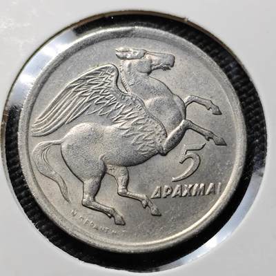 KK钱币收藏小铺 第378期  2月预留时间 周末发货 -  1973希腊5德拉克马