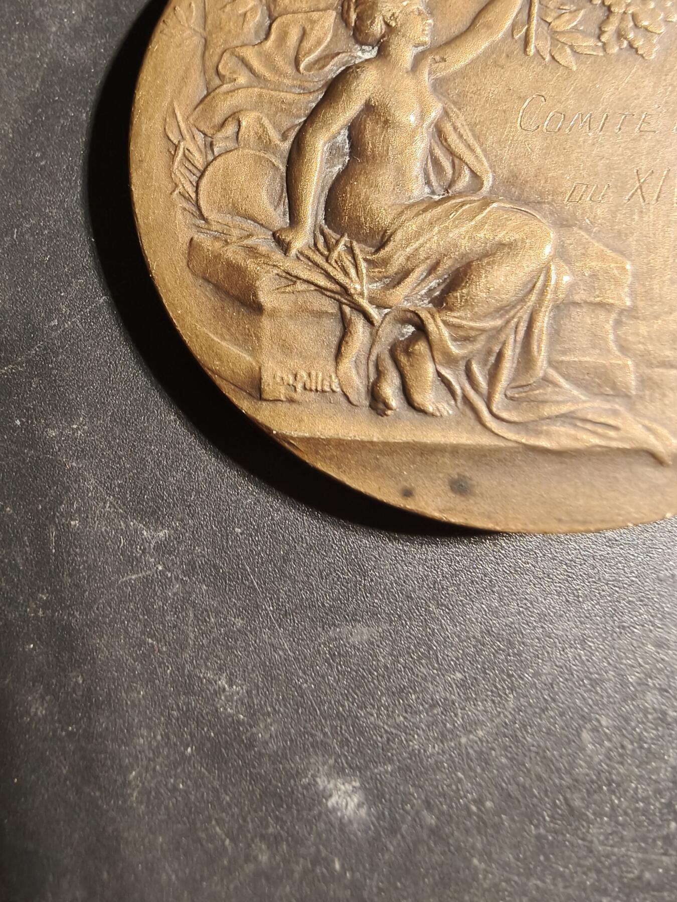 老王徽章第169期 法国国防部勤务总监（1928年）阿尔伯特·加尔塔尔德将军大铜章     直径51mm.     重量54.3g.    大师皮列作品