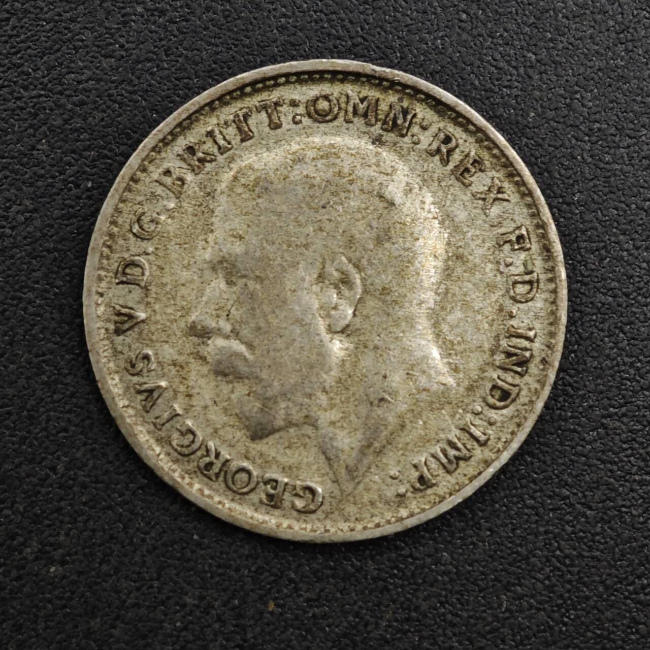 【淘币小摊】实时拍第八百二十五拍   散币场   满百包邮可预留二周 每周一统一发货   英国1922年乔治五世3便士银币