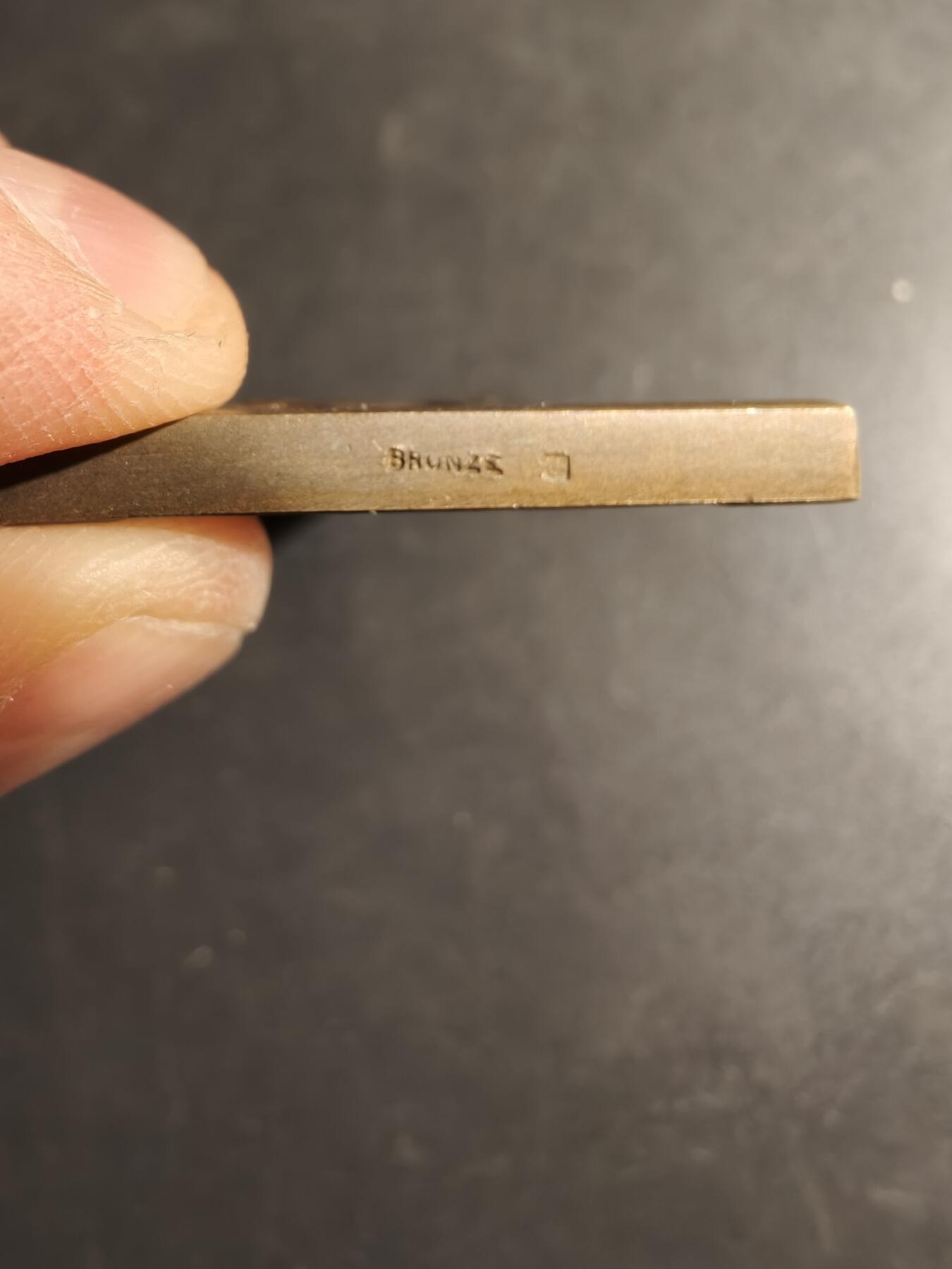 老王徽章第169期 法国中部地区宠物犬博览会一等奖方形大铜章    尺寸36×60mm.    重量62.6g