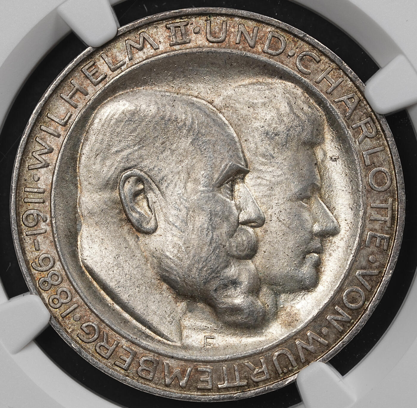 修遠堂世界钱币第九十七期 NGC MS64 1911年符腾堡国王银婚纪念3马克银币