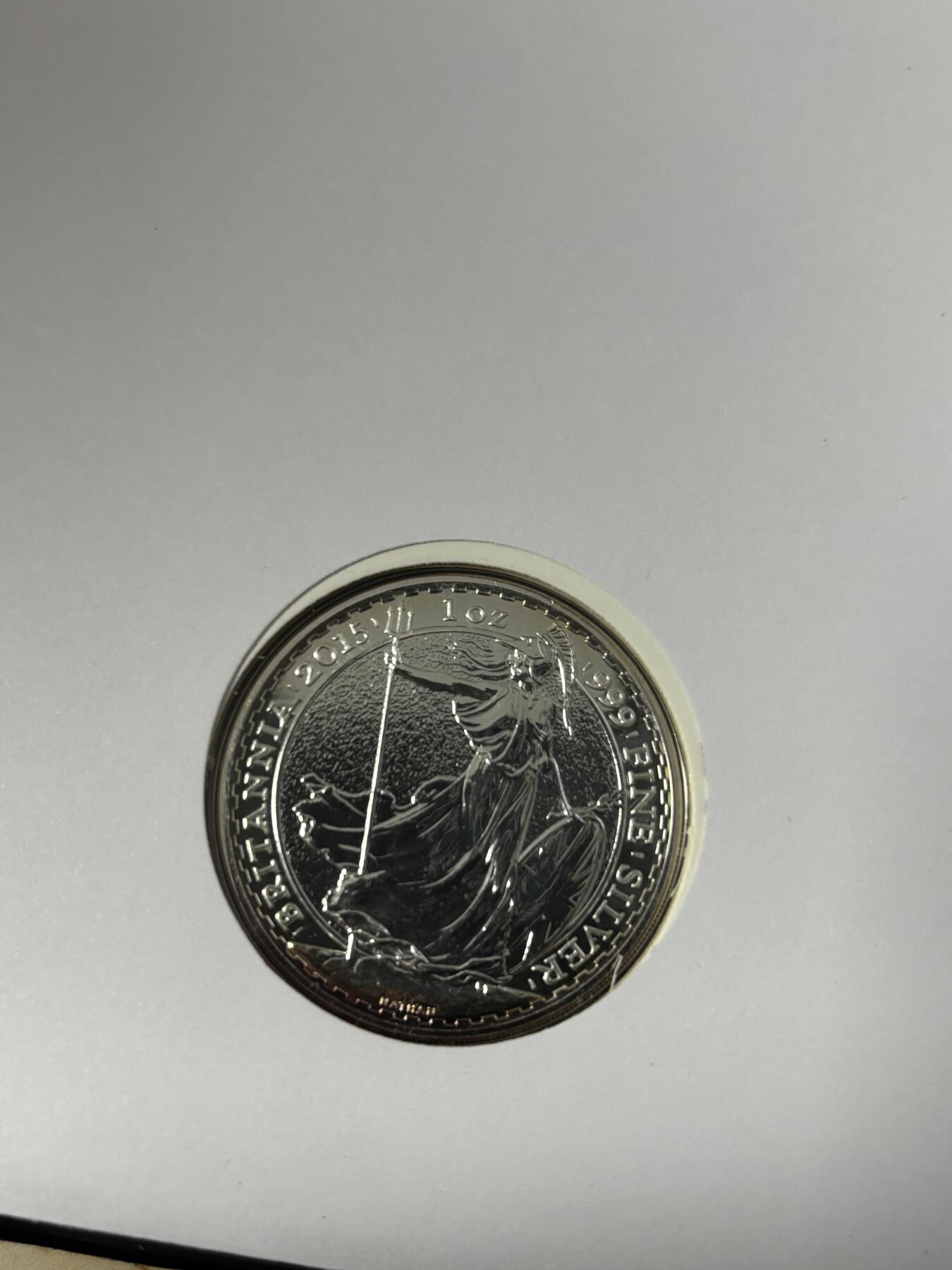 第185期拍卖 英国2015年不列颠女神纪念银币首日封，999银，1盎司