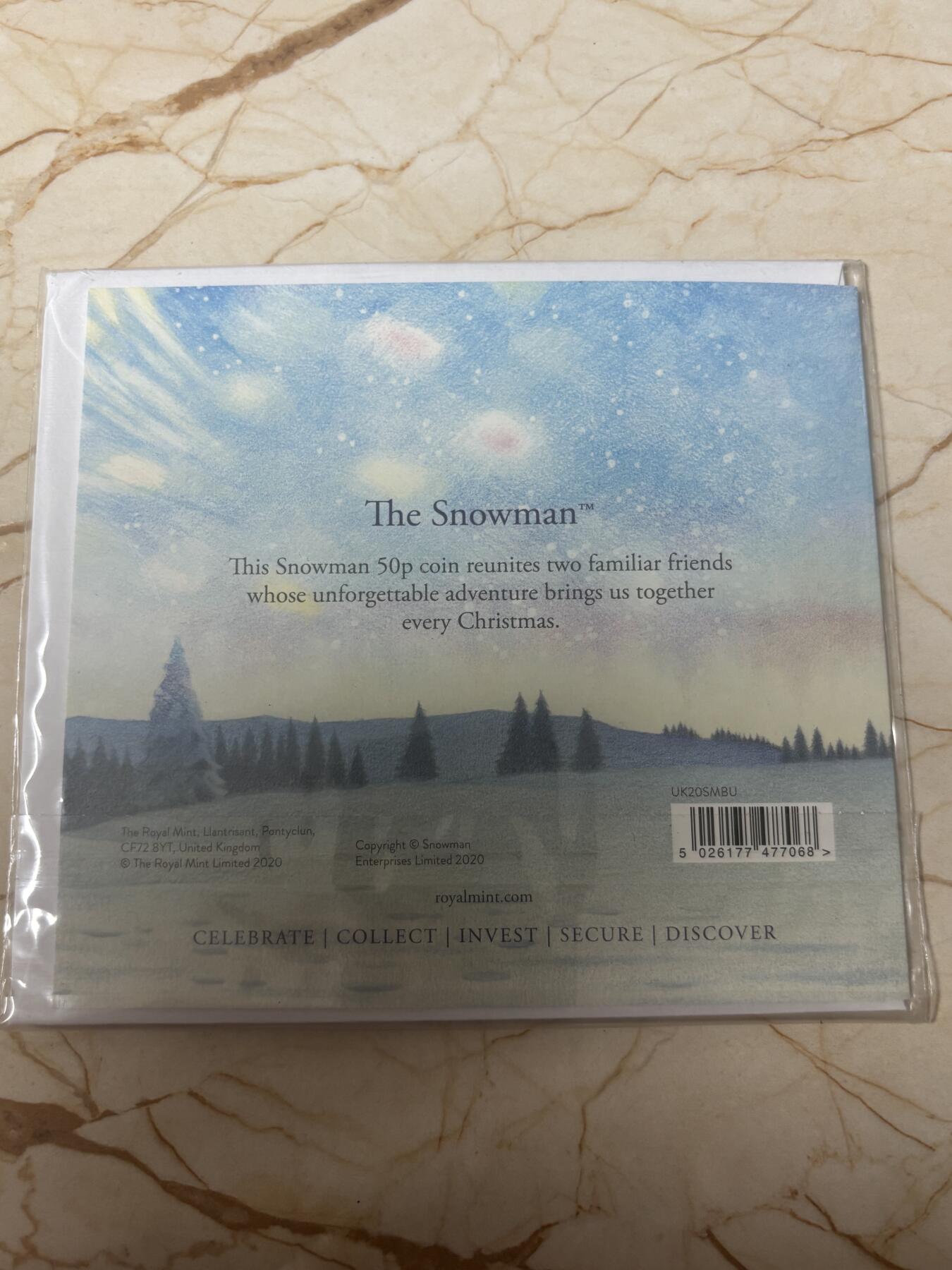 第185期拍卖 卡装英国2020年《雪人》的故事诞生40周年铜镍纪念币