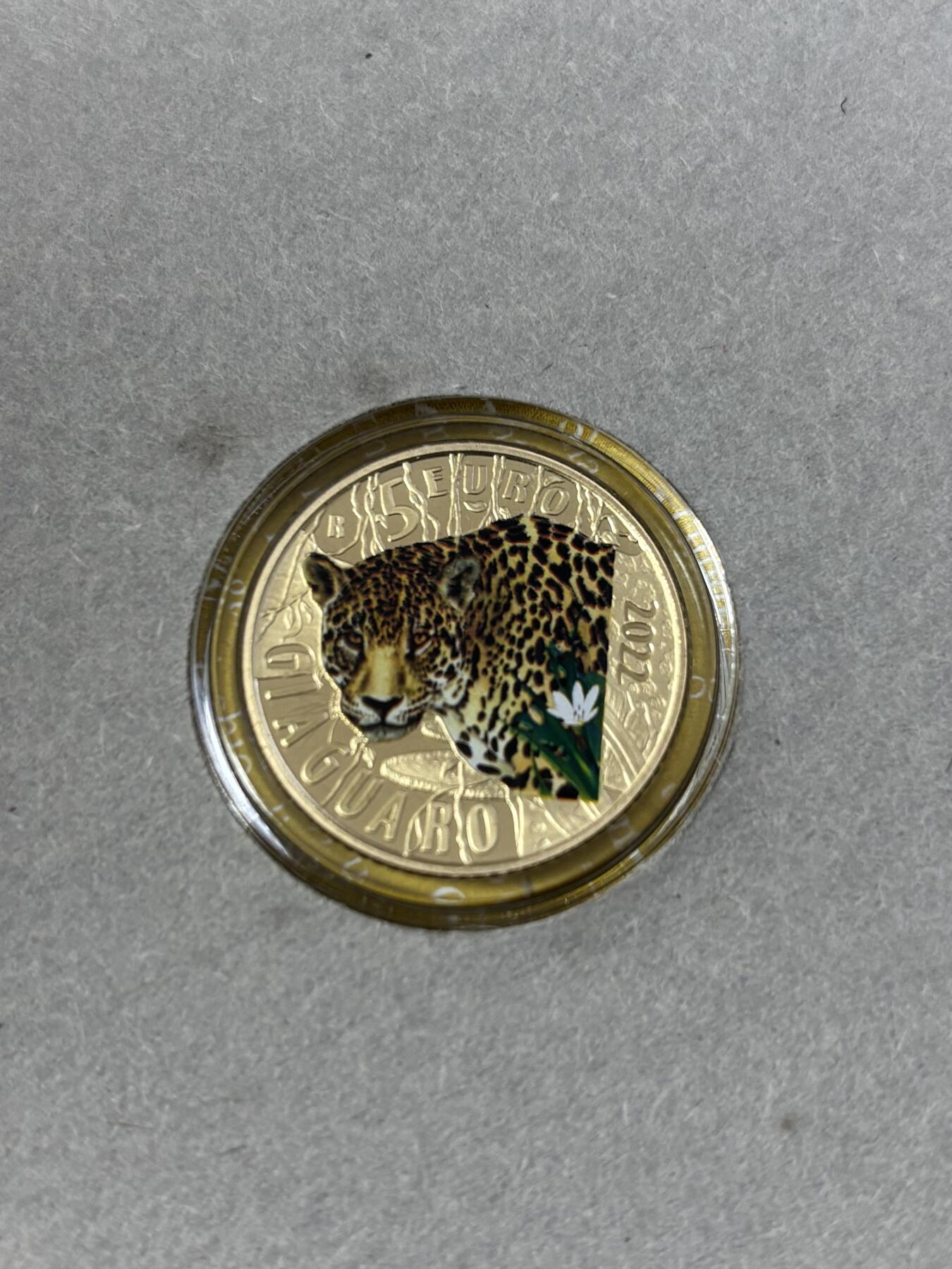 第185期拍卖 卡装意大利2022年动物园系列夜光捷豹精制纪念币