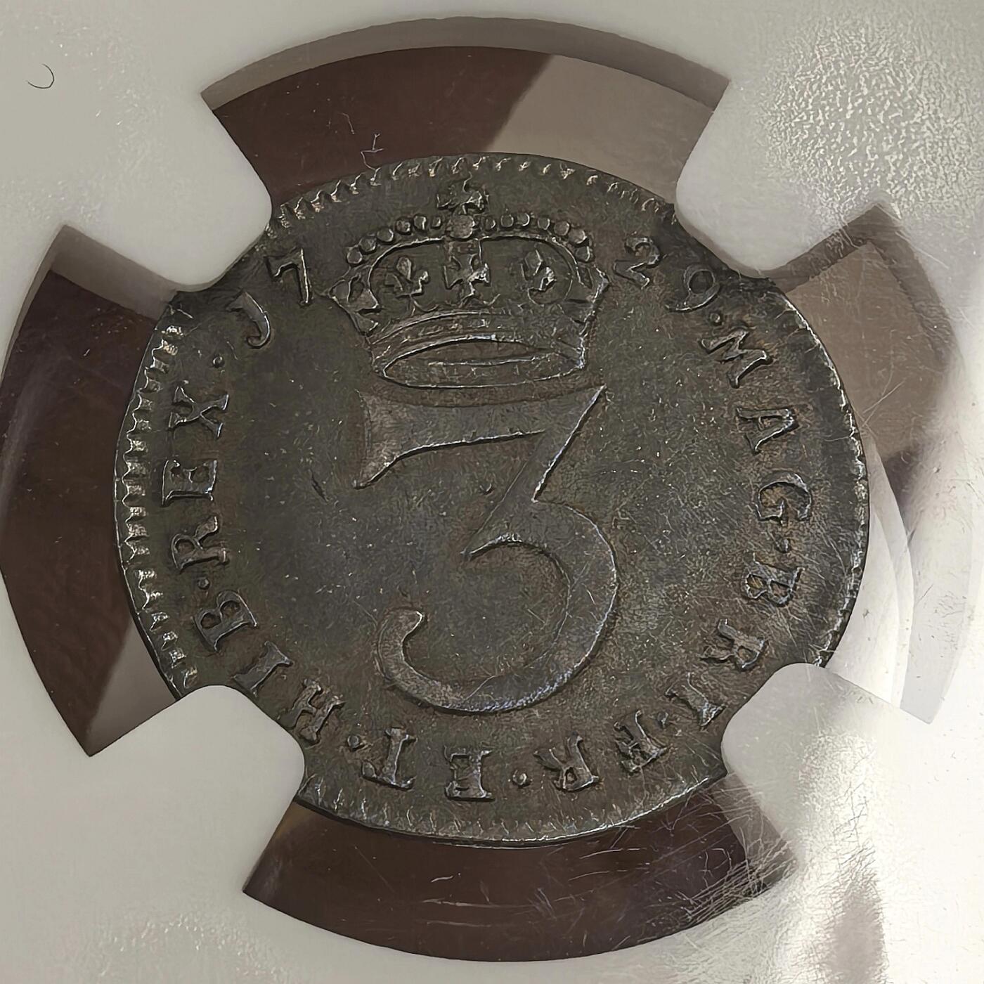 博洋堂世界钱币拍卖第151期（全场包邮） NGC VF20-AU58 英国1729年乔治二世濯足币4枚一套，非常少见，麦稀奇首拍