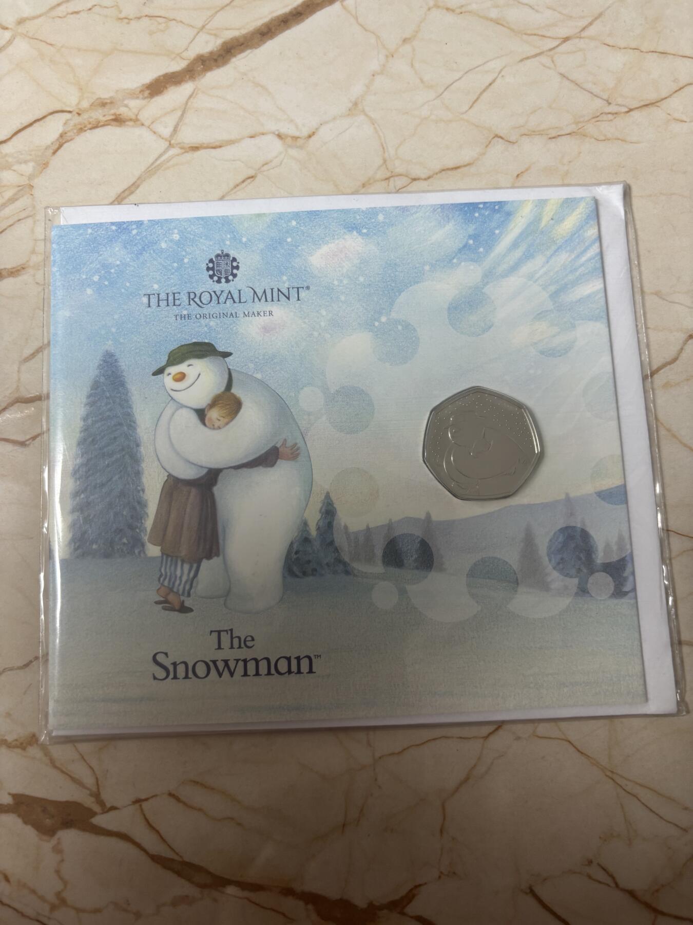 第185期拍卖 卡装英国2020年《雪人》的故事诞生40周年铜镍纪念币