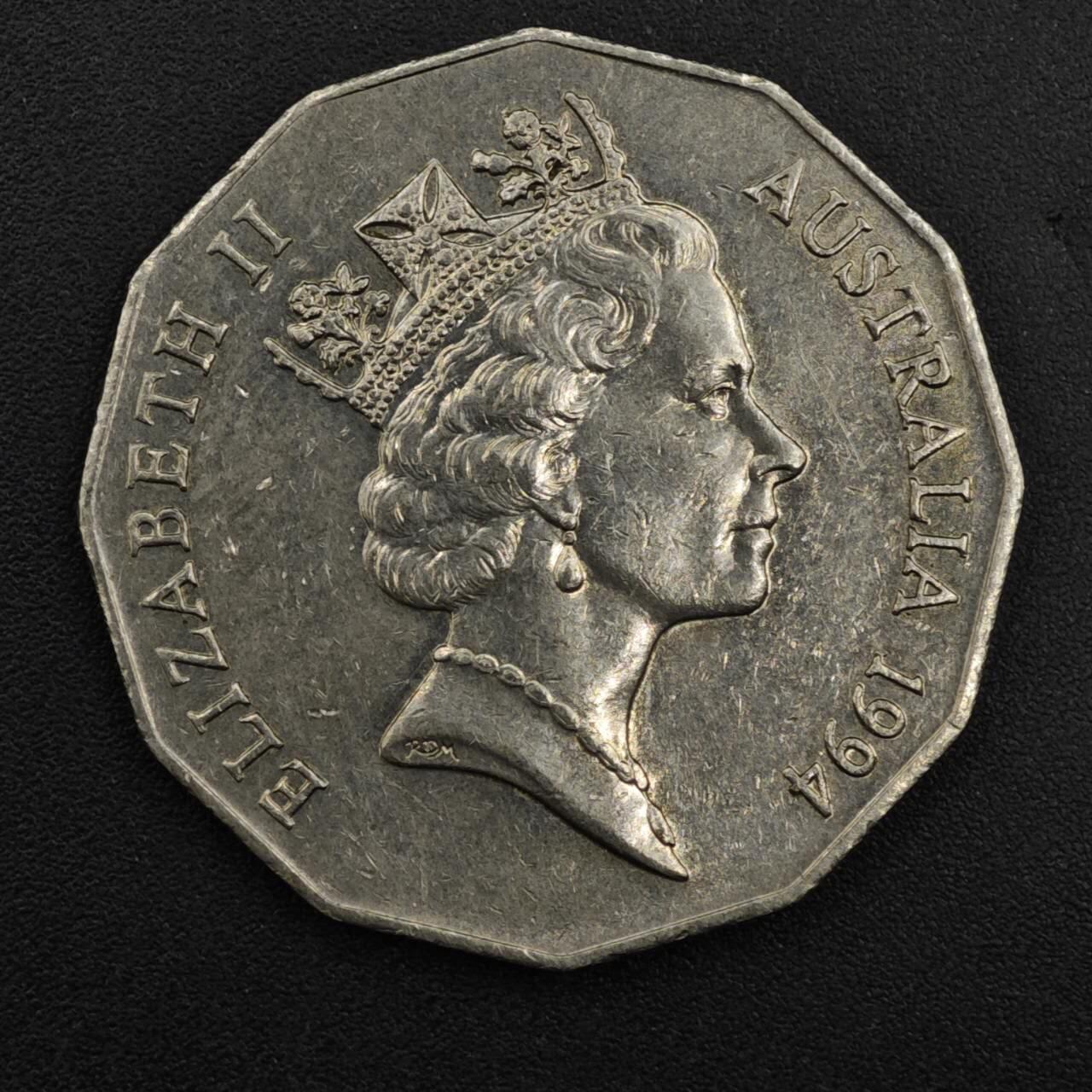 【淘币小摊】实时拍第八百二十五拍   散币场   满百包邮可预留二周 每周一统一发货   澳大利亚1994年50分纪念币