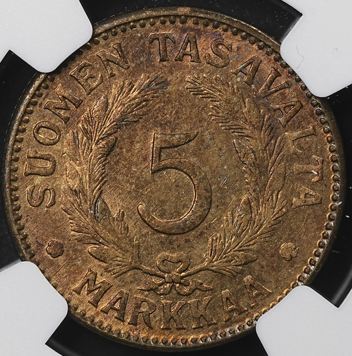 修遠堂世界钱币第九十七期 NGC评级 芬兰5马克两枚