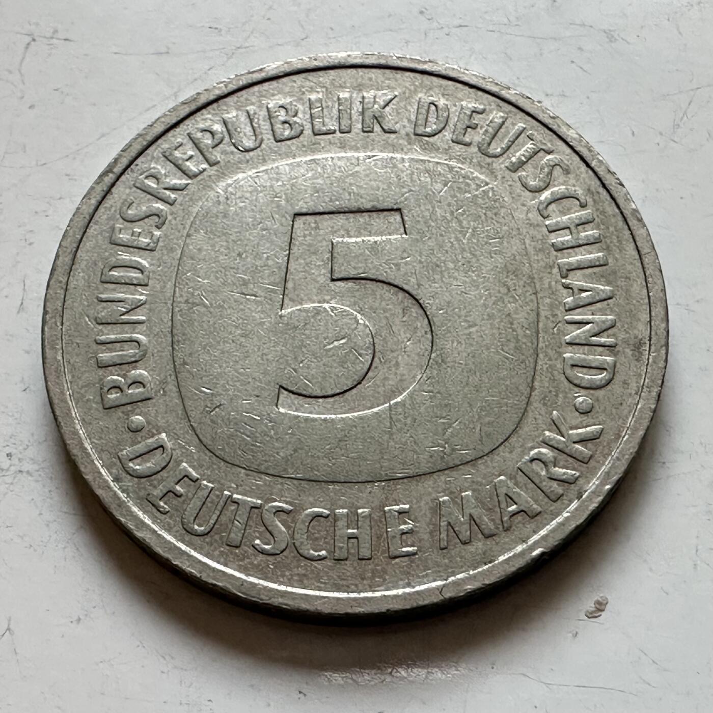 🌹外币初藏🌹🐯2025年第140场  每周二四六晚8️⃣点 接代拍 德国1992年F版5马克