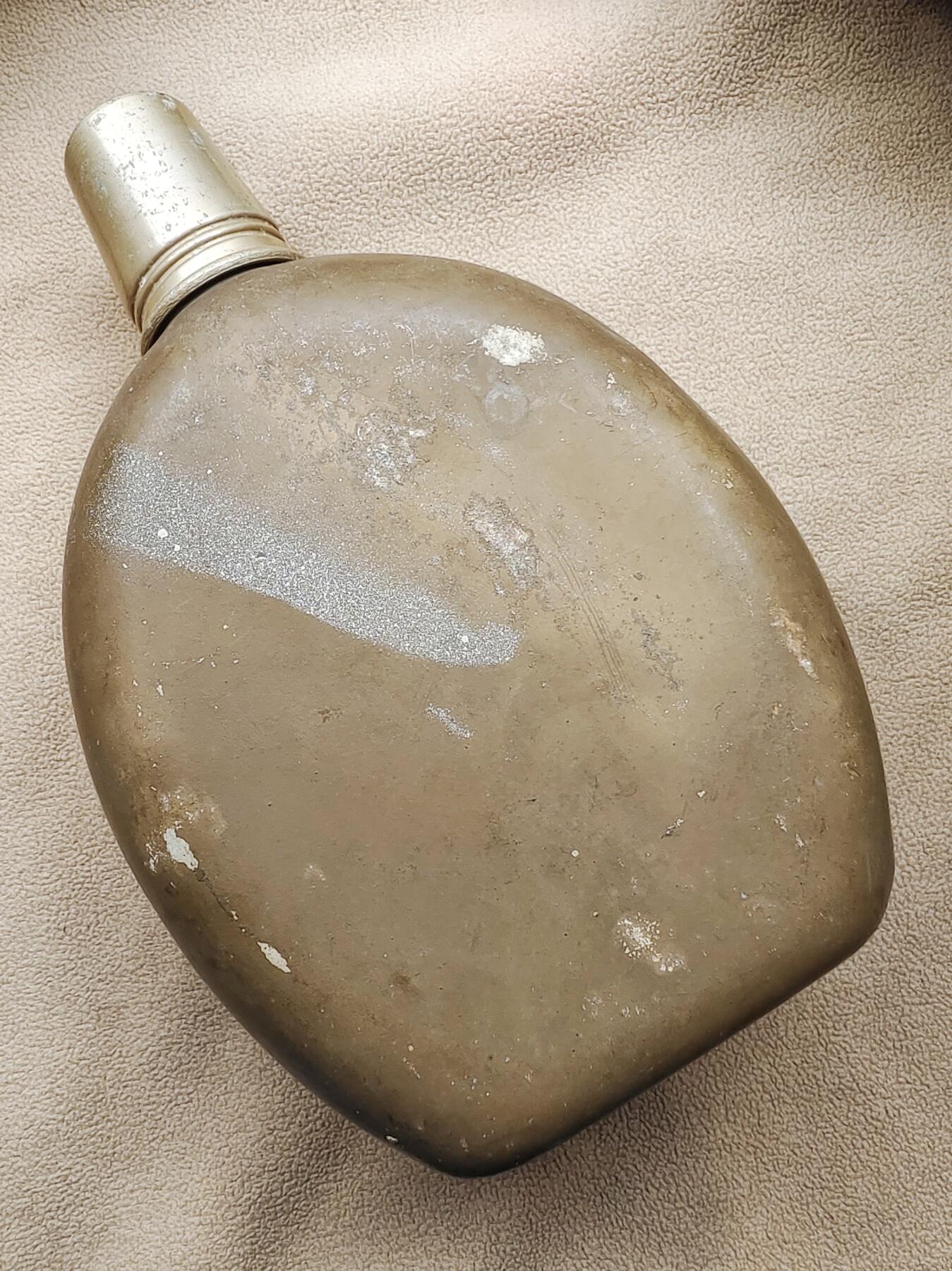 二战日军官厚胎铝质水壶 户外水壶 老铝水壶