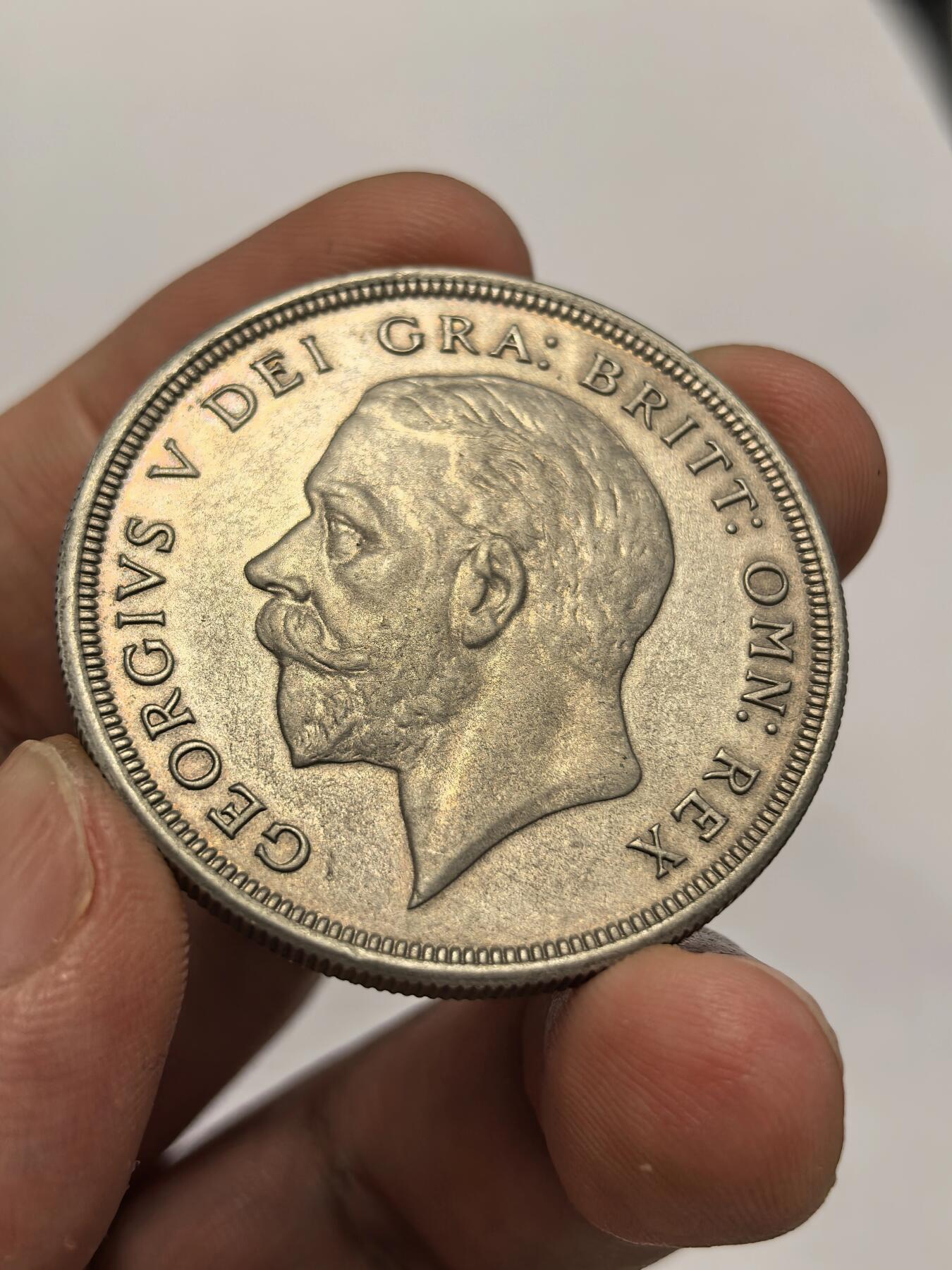 博洋堂世界钱币拍卖第151期（全场包邮） 英国1928年乔治五世花冠克朗银币 发行量仅9034