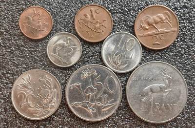 南非硬币 1970-1986年1/2分-1兰特8枚套 - 南非硬币 1970-1986年1/2分-1兰特8枚套