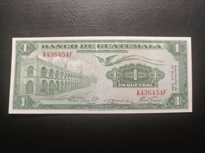 2025十二月第三期，总208期 - 危地马拉1958年1格查尔AUNC，国会大楼和阿提兰山，早期品种