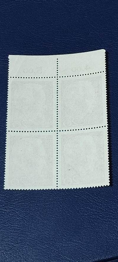 德国邮票专场，都是四方联 德国邮票四方联，1964年发行，吕布克再次当选联邦德国总统，品相如图