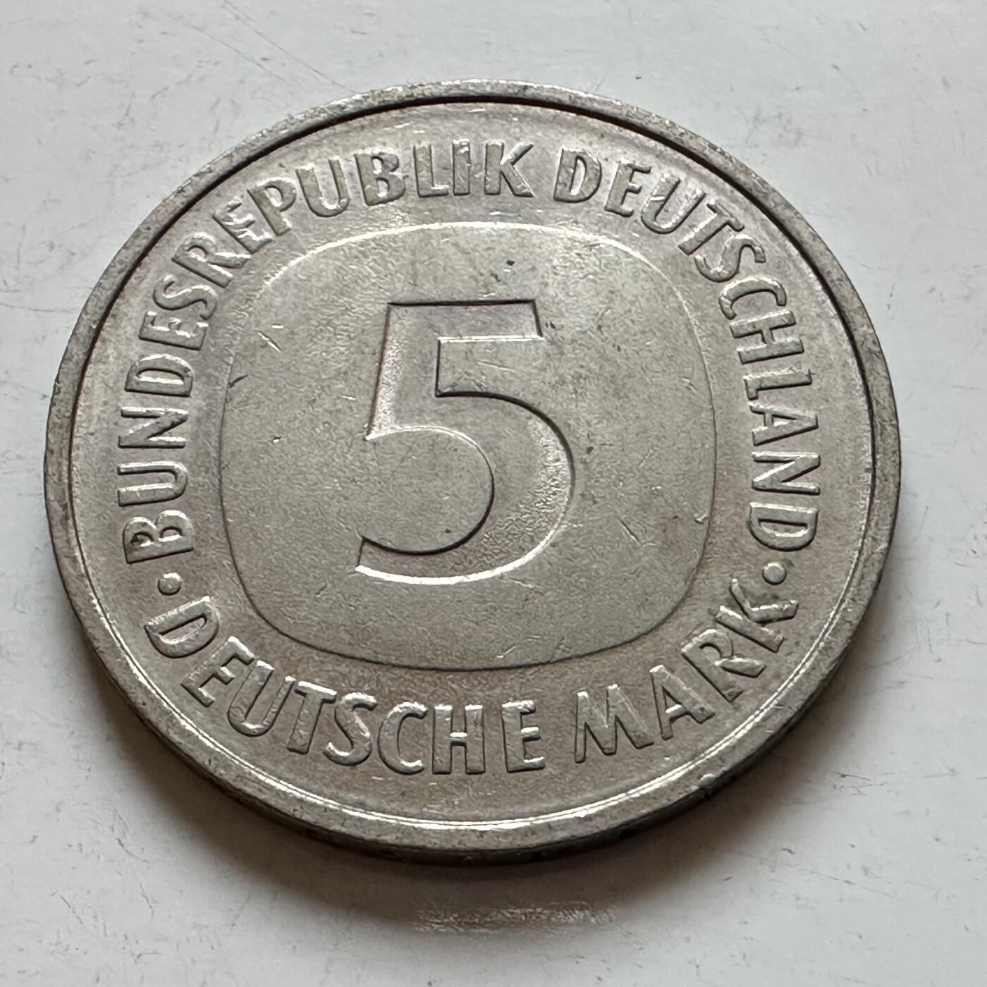 🌹外币初藏🌹🐯2025年第140场  每周二四六晚8️⃣点 接代拍 德国1980年F版5马克