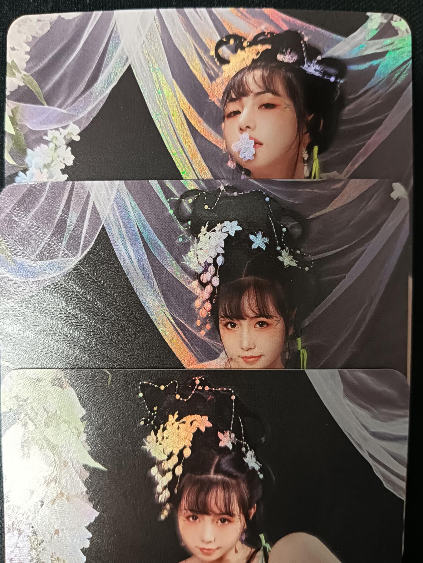 花开卡拍第53期（12月28号周日截拍，品控勿拍!!!拍品不寄存，运费5元，自制卡难免瑕疵，可能存在轻微撞角爆边等出厂瑕疵，品控介意勿拍！） 墨卡文创 cos卡 古风艺术卡彩闪 3张