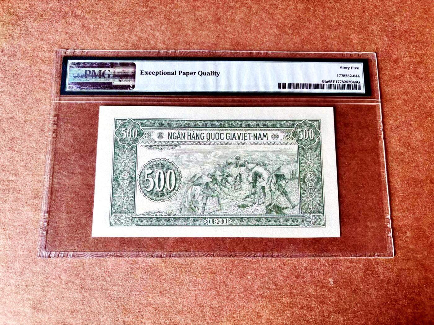 【Blue Auction】世界纸币精拍第761期——18级TOP拍卖/信誉/品质/专业/高效💫 【趣味号0097658】越南 1951年500盾 PMG65EPQ 胡志明 