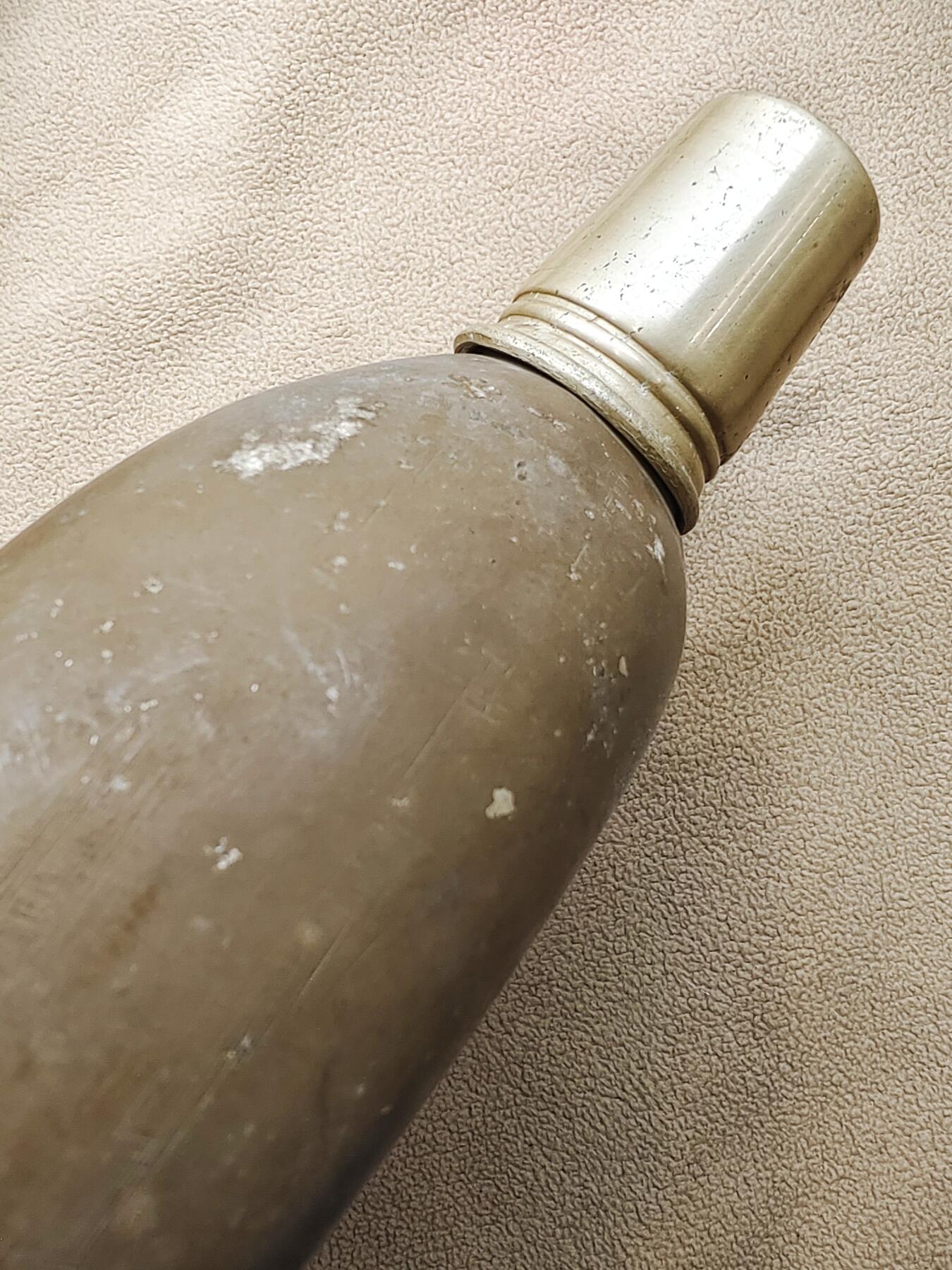 二战日军官厚胎铝质水壶 户外水壶 老铝水壶