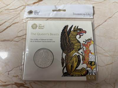 第185期拍卖 - 卡装英国2021年女王神兽系列10格里芬纪念币