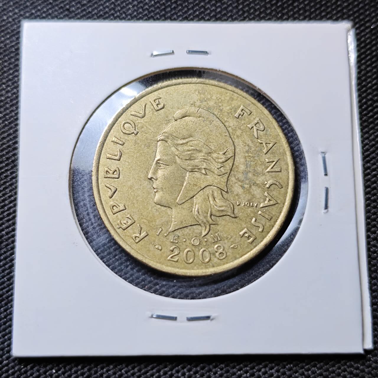 KK钱币收藏小铺 第378期  2月预留时间 周末发货  2008法属新喀里多尼亚100法郎