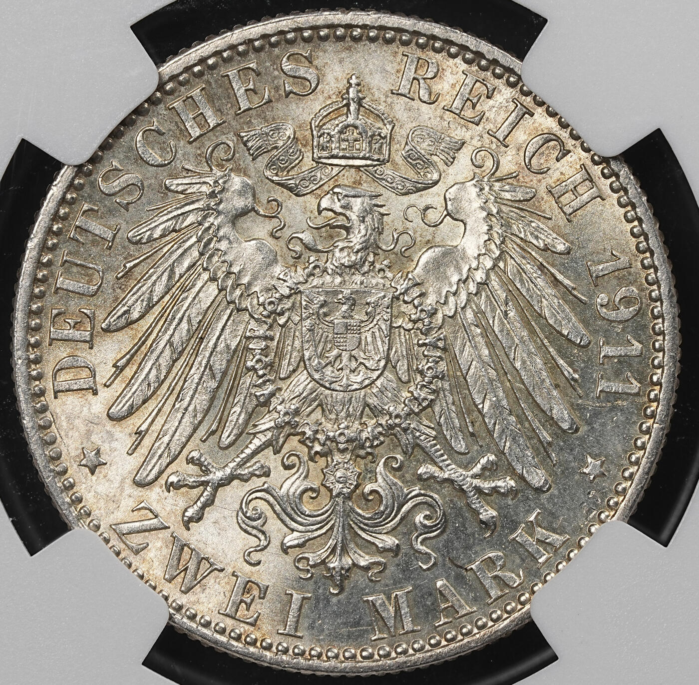 修遠堂世界钱币第九十七期 NGC MS64 1911年巴伐利亚摄政王90大寿纪念2马克银币