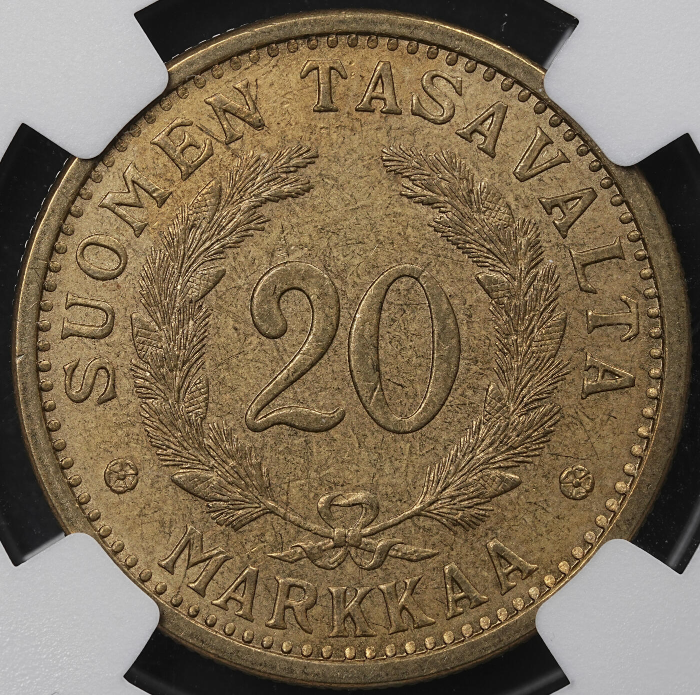 修遠堂世界钱币第九十七期 NGC MS62 1932年芬兰20马克 仅铸造了14000枚 更有错版加持